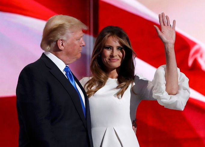 Melania Trumpová se svým manželem na sjezdu republikánů v Clevelandu.