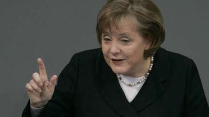 Angela Merkelová při svém dnešním vystoupení v německém Spolkovém sněmu