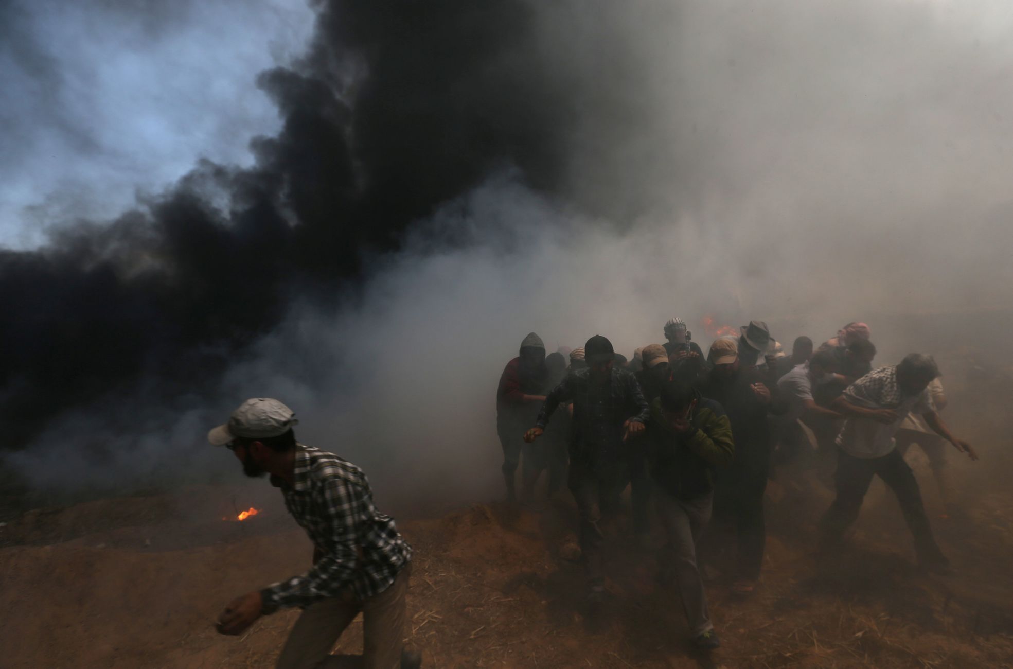 Protesty v Pásmu Gazy proti otevření amerického velvyslanectví v Jeruzalémě a k 70. výročí vzniku Izraele