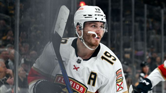 Floridský útočník Matthew Tkachuk v play off 2023 proti Bostonu.