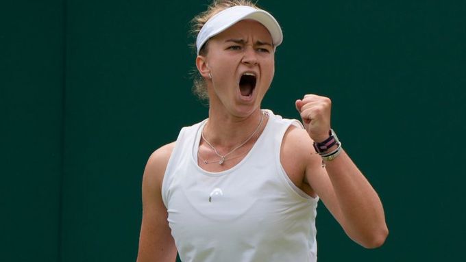 Barobra Krejčíková a její radost z postupu do třetího kola Wimbledonu
