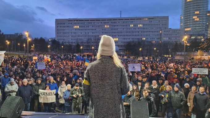 Snímek z akce občanského sdružení Mír Ukrajině na Slovensku.