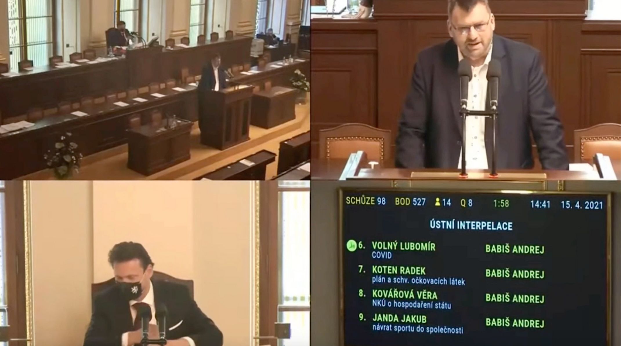 Lubomír Volný a Radek Vondráček ve sněmovně.