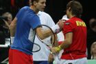 Český tenista Tomáš Berdych mohl rozhodnout případnou výhrou finále Davis Cupu, které zahrál za stavu 2:1 pro Českou republiku se Španělem Davidem Ferrerem.