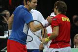 Český tenista Tomáš Berdych mohl rozhodnout případnou výhrou finále Davis Cupu, které zahrál za stavu 2:1 pro Českou republiku se Španělem Davidem Ferrerem.