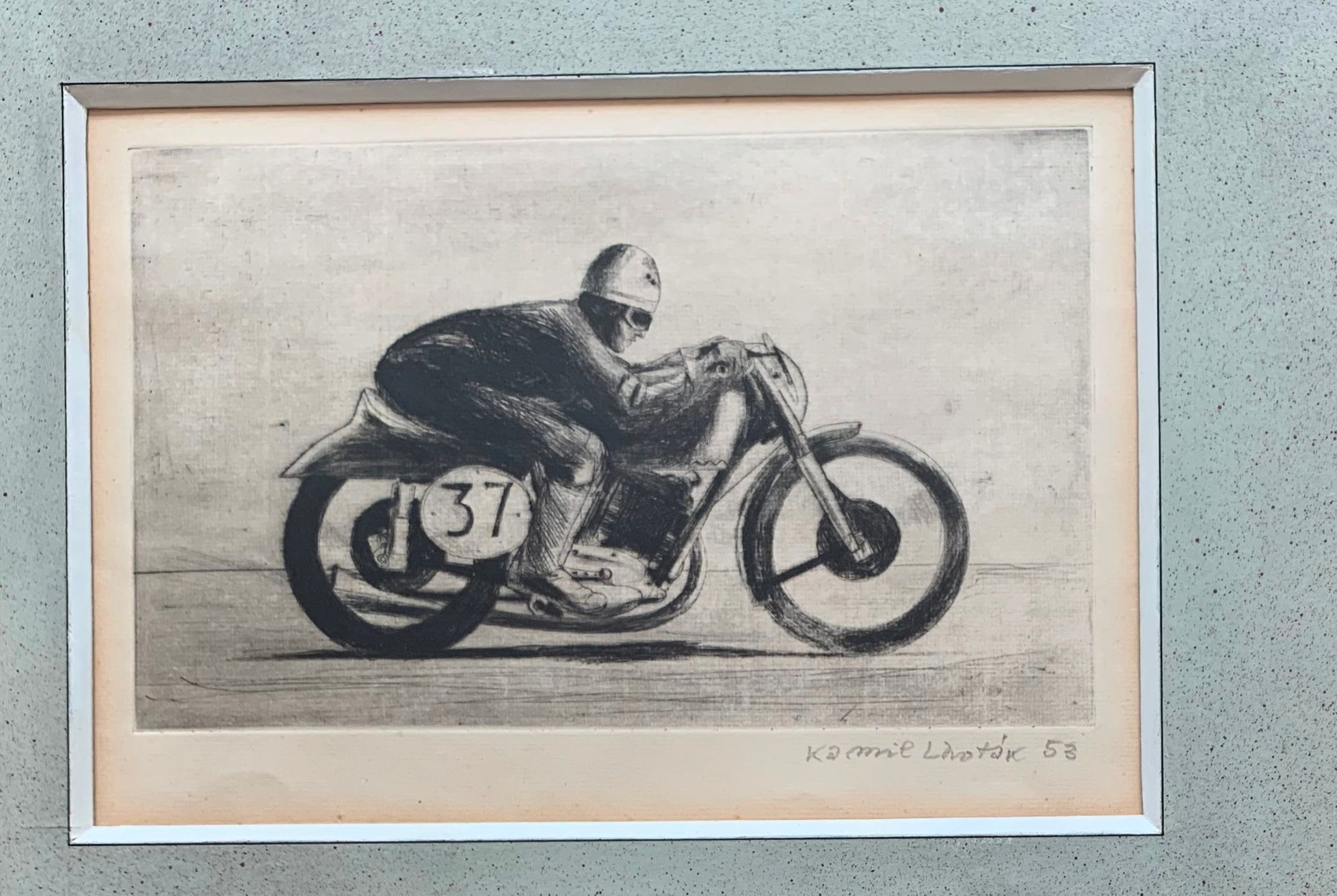 Kamil Lhoták: Motocyklový závodník, 1953