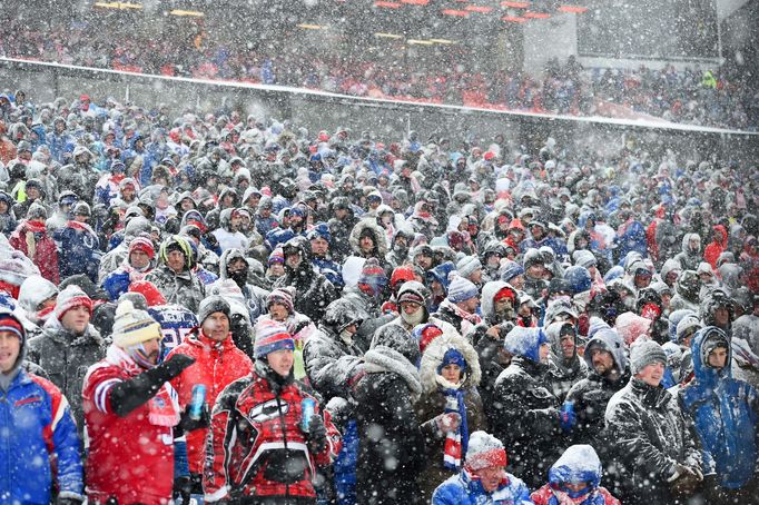 Blizzard při utkání amerického fotbalu Buffalo Bills - Indianapolis Colts