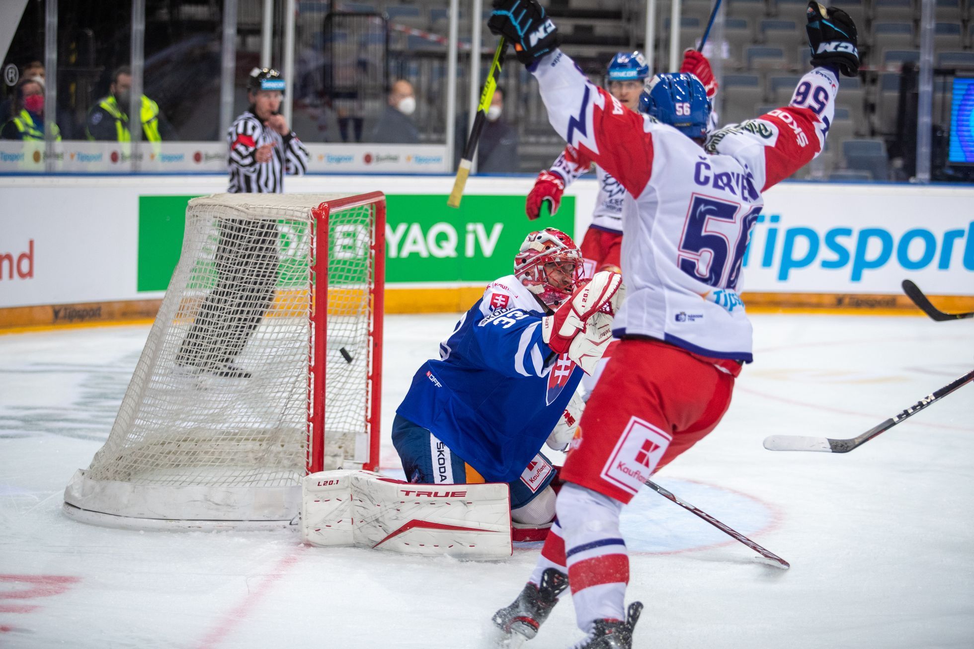 hokej, příprava na MS 2021, Česko - Slovensko, Rudolf Červený, gól