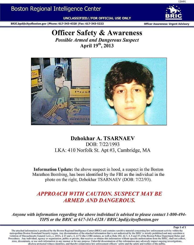 Džochar A. Carnajev, podezřelý z útoků v Bostonu