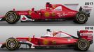 F1: Ferrari SF70H (2017) vs. SF16-H (2016)