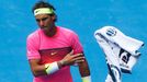 Rafael Nadal při prohraném čtvrtfinále Australian Open s Tomášem Berdychem.