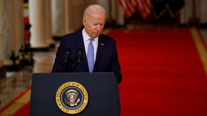 Prezident Joe Biden při svém projevu po stažení amerických vojáků z Afghánistánu.