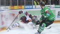 Hokejová extraliga 2019/20, Sparta - Mladá Boleslav: Jan Buchtele a Martin Ševc v boji o puk