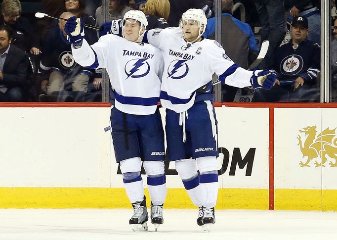 NHL: Tampa Bay Lightning vs. Winnipeg Jets - Ondřej Palát a Steven Stamkos