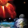 Artist's concept of a space weather, the factors that cause it and technology impacted by it. Credit: NASA