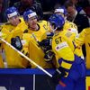 MS 2018, Rusko-Švédsko: Rickard Rakell slaví druhý gól Švédska