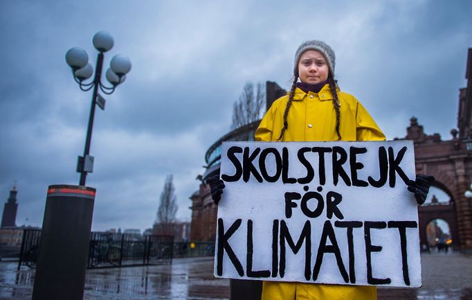 Švédská studentka Greta Thunberg bojuje proti klimatickým změnám.