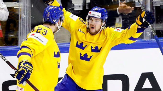 Viktor Arvidsson slaví švédský gól.
