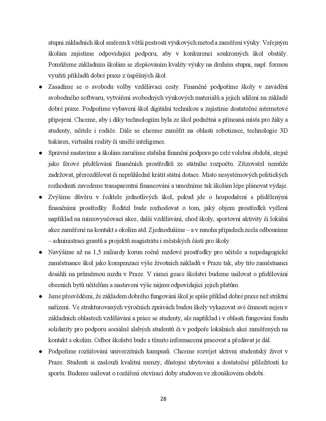 Koaliční program - Praha Sobě - 7. 11. 2018