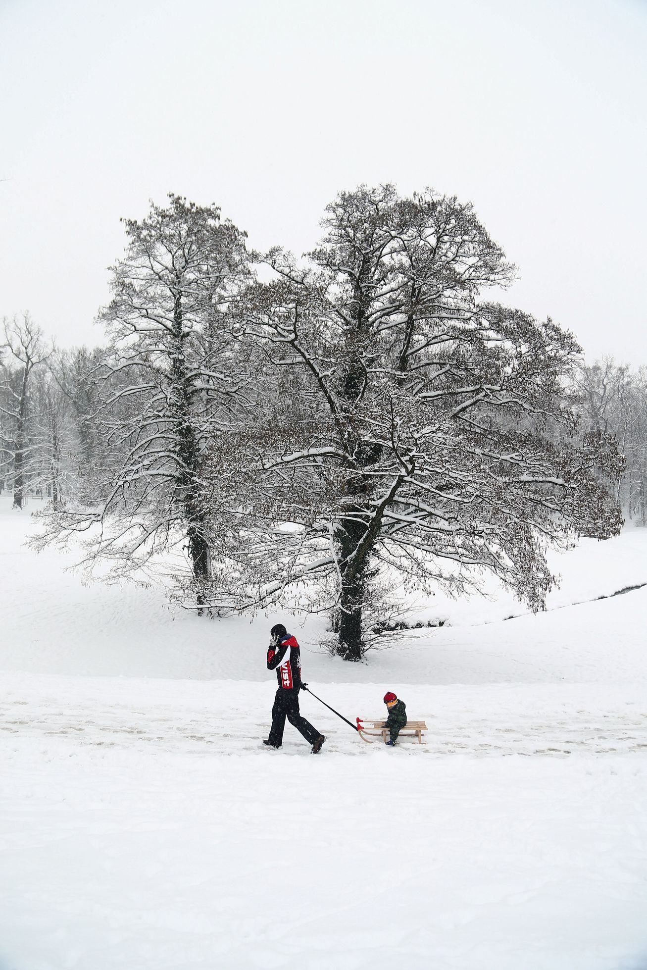 Sníh v Záhřebu, únor 2018
