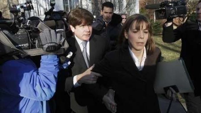 Blagojevich se svou ženou Patti na cestě k soudu