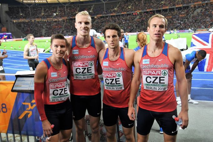 Česká štafeta ve finále běhu na 4x4000 m na ME v atletice v Berlíně 2018