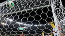 Brazil's Fred (2nd R) scores a goal against Spain's goalkeeper Iker Casillas during their Confederations Cup final soccer match at the Estadio Maracana in Rio de Janeiro