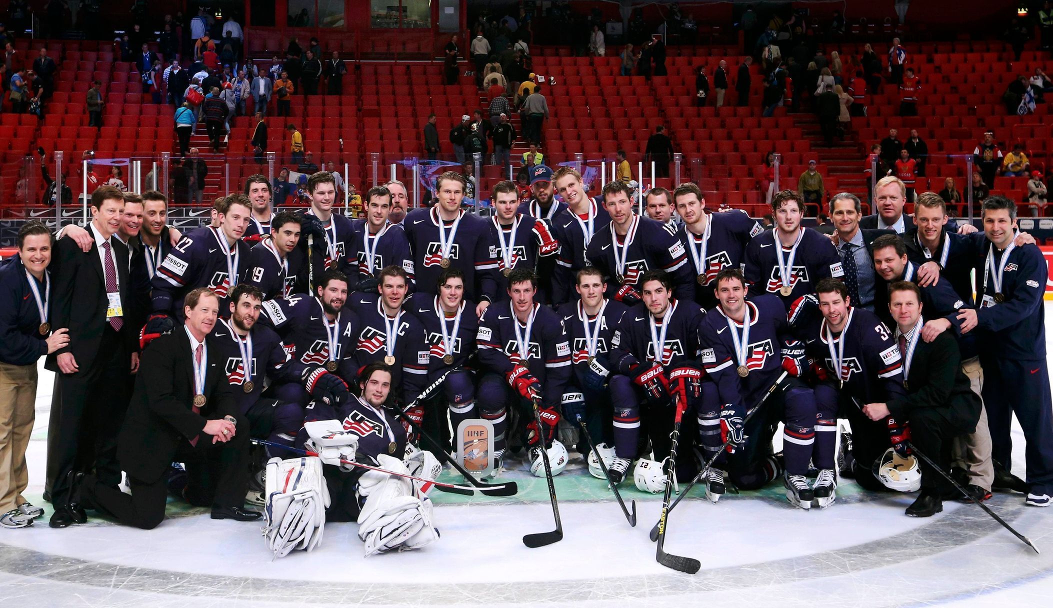 Hokej, MS 2013, USA - Finsko: bronzový tým USA