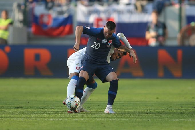 fotbal, Liga národů 2018/2019, Slovensko - Česko, Róbert Mak a Theodor Gebre Selassie