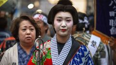 Japonsko, žena, kimono, 2020