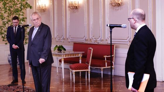 Jednání premiéra Bohuslava Sobotky a prezidenta Miloše Zemana.