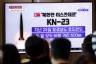 Severní Korea - test balistických raket - televize - Soul