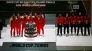 Tennis - Davis Cup Finals - Final - Caja Magica, Madrid, Spain - November 24, 2019   The Spain team celebrate with the trophy after winning the Davis Cup final as the Can