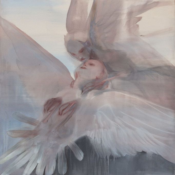 Anna Ruth: Fall, 2024, akryl a pigment na plátně.