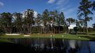 Golf - The Masters - Augusta National Golf Club - Augusta, Georgia, U.S. - November 15, 2020  General view of Dustin Johnson of the U.S. on the 16th hole during the final