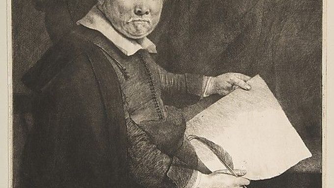 ztracená malba Lieven Willemsz, van Coppenol, Writing-Master' od Rembrandta