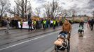 Protest studentů a odborů proti opatřením vlády Petra Fialy.