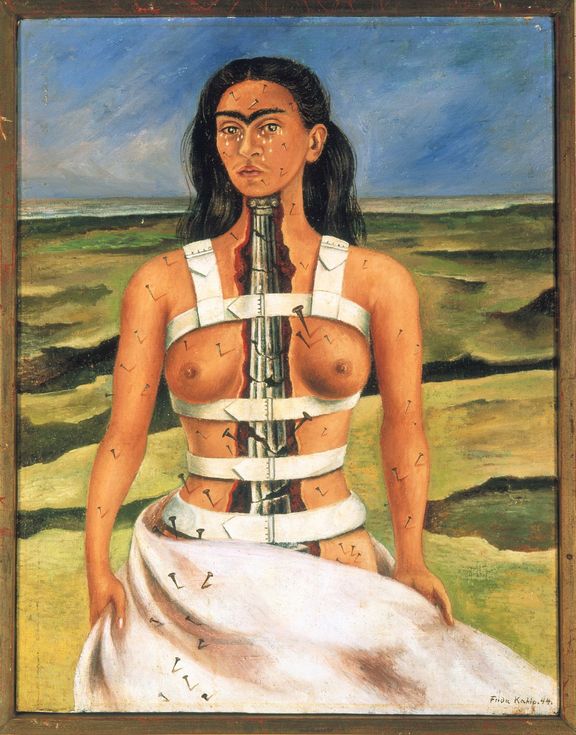 Frida Kahlo: Zlomená páteř, 1944, 40 x 30 cm.
