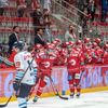 5. finále hokejové extraligy 2020/21, Třinec - Liberec: Radost třineckých Ocelářů po vstřelené brance
