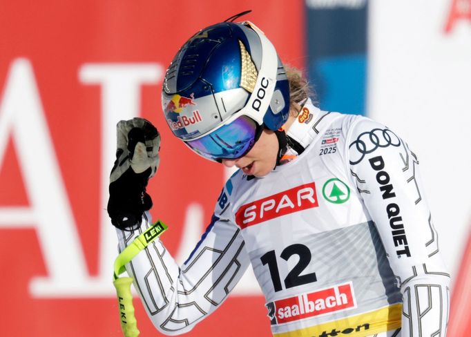 Ester Ledecká v závodě super-G žen na MS v Saalbachu 2025
