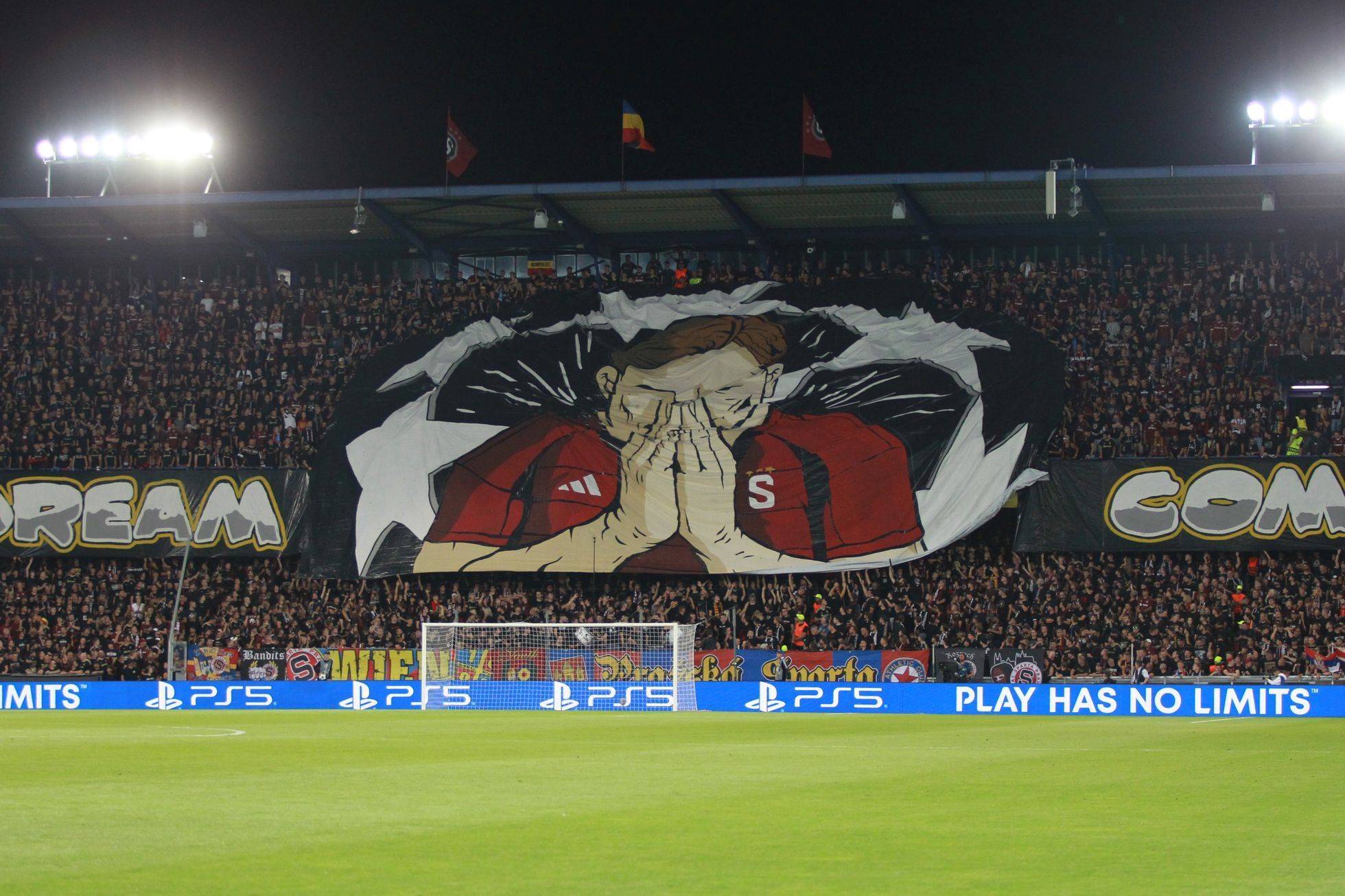 fotbal, Liga mistrů 2024/2025, 4. předkolo, Sparta - Malmö, fanoušci Sparty