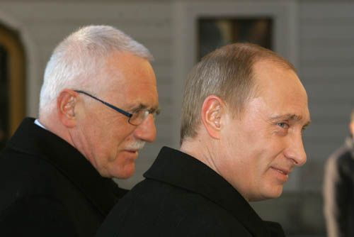 Prezident Vladimír Putin a Václav Klaus