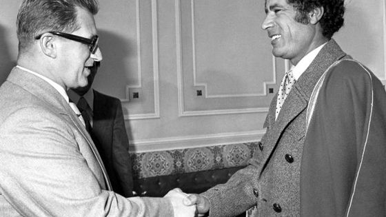Muammar Kaddáfí a Lubomír Štrougal 1979