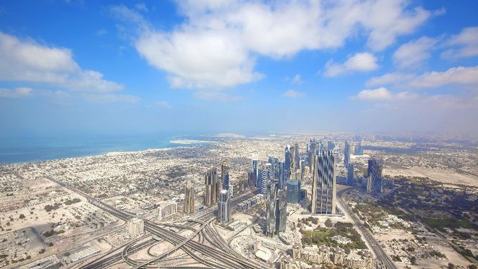 vzdušný pohled na Dubaj