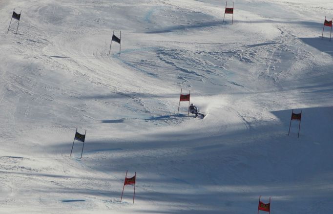 Viktoria Rebensburgová při obřím slalomu v Mariboru