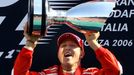 FILE PHOTO: Ferrari Formula One driver Michael Schumacher of Germany lifts the trophy on the podium after winning the Italian Grand Prix at the Monza race track in northe