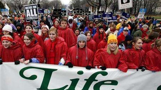 Bojujeme a bojovat budeme! Protestní pochod amerických odpůrců práva na potrat.