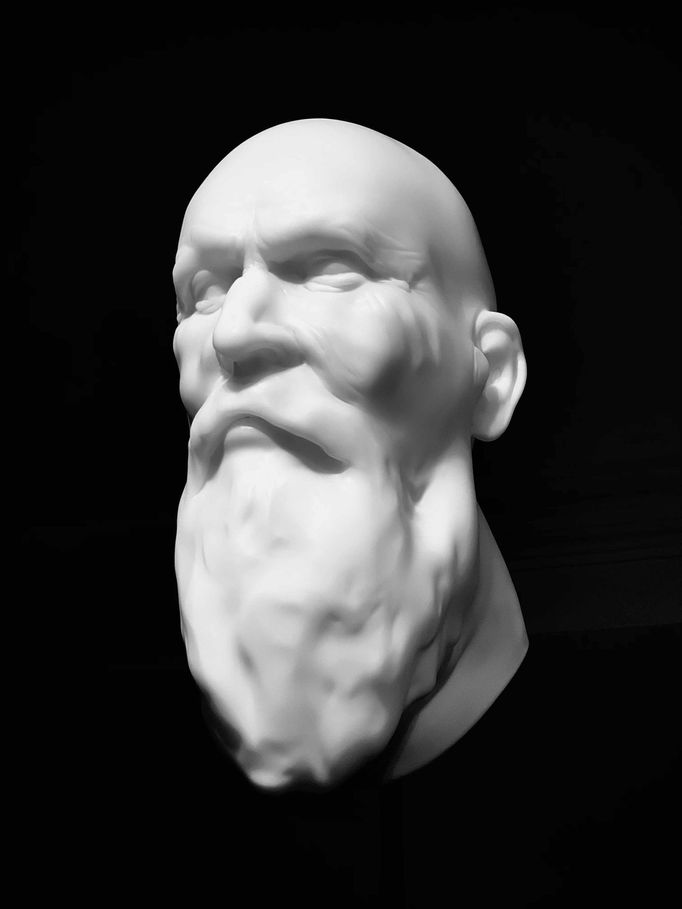 Martin Janecký: Starý přítel, 2019/2020, za horka tvarované sklo, soukromá sbírka.