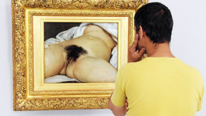 Obraz Gustava Courbeta Počátek světa prý není vhodný na známky.