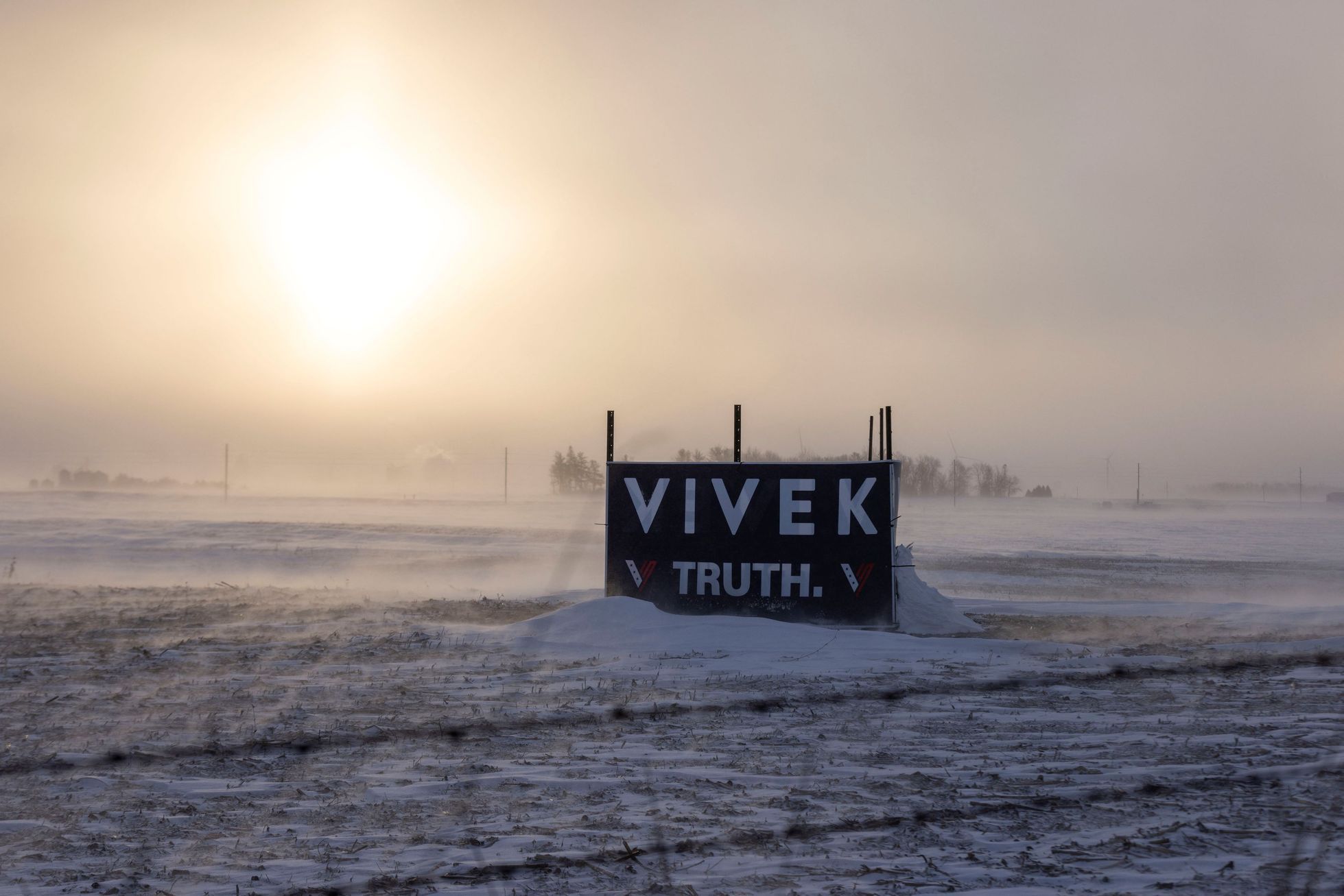 Iowa usa volby zima sníh